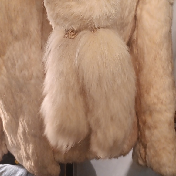 Luxurious Cream Rabbit  Fur Coat Size Medium - Picture 4 of 13